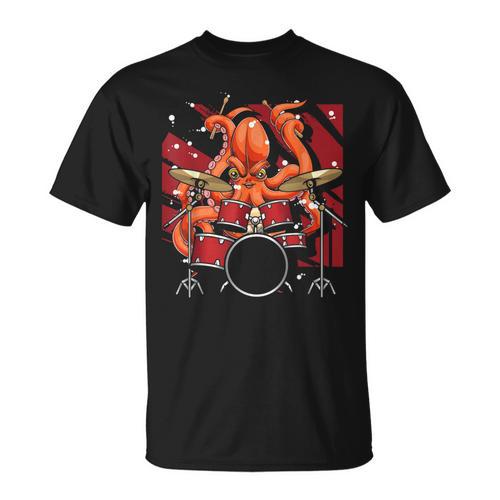 Animal Octopus Musician Drum Kit Octopus Drummer T-Shirt - Downbeat Supply