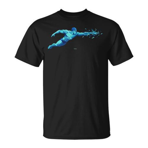 Blue Water Swimming In Freestyle Stroke T-Shirt - SwimGear Co