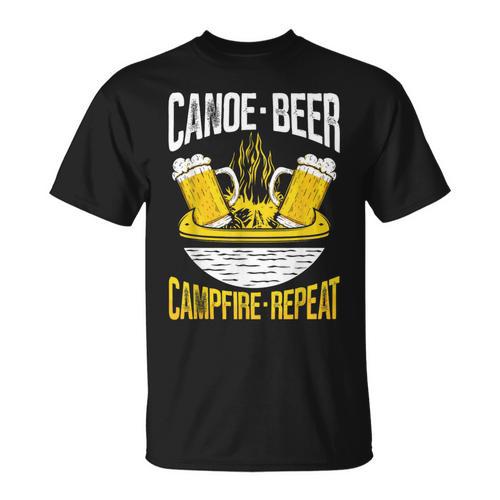 Canoe Beer Campfire Repeat Kayak Canoe T-Shirt - Paddle Life