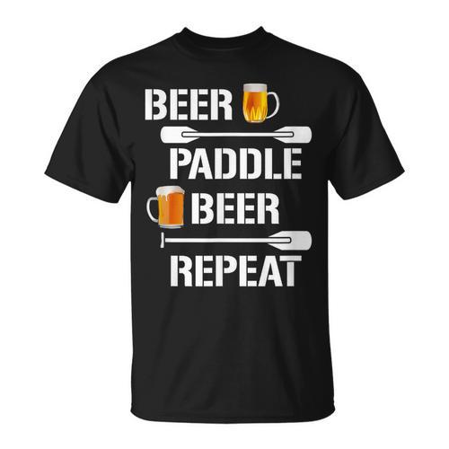 Canoe Kayak Tees Beer Paddle Repeat T-Shirt T-Shirt - Paddle Life