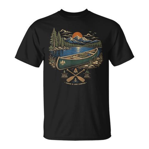 Canoe And Lake Camping Paddle Camp T-Shirt - Paddle Life