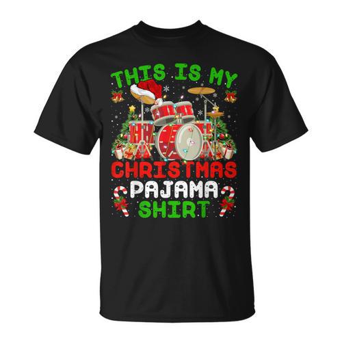 This Is My Christmas Pajama Shirt Drum Kit Christmas T-Shirt - Downbeat Supply