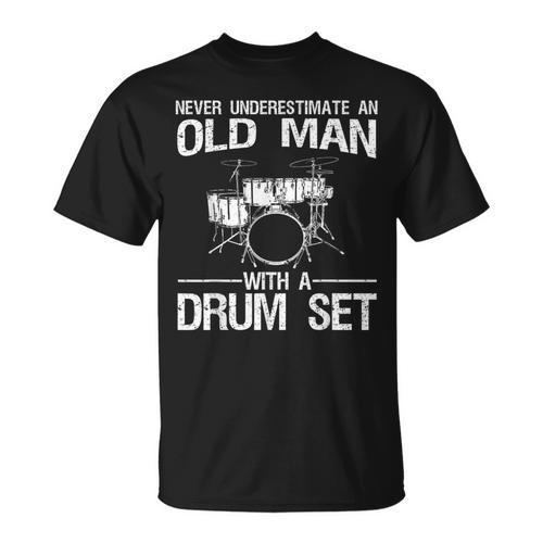 Cool Drummer Art Men Dad Drum Set Player Drum Kit Musician T-Shirt - Downbeat Supply