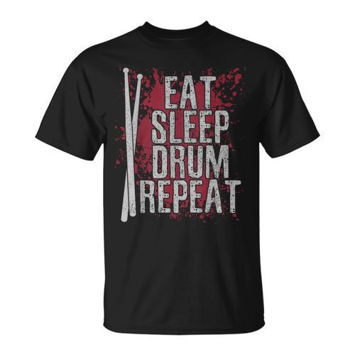 Drummer Eat Sleep Drum Repeat Drum Kit Musician T-Shirt - Downbeat Supply