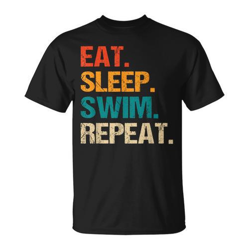 Eat Sleep Swim Repeat Pool Swimmer Water Polo Swimming T-Shirt - SwimGear Co
