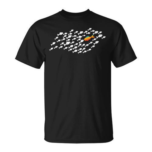 Fish Swimming Against The Current Be Yourself -Adults Kids Modern Casual T-Shirt - SwimGear Co