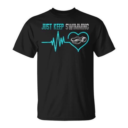 Just Keep Swimming For Swimmers Divers Diving Retro T-Shirt - SwimGear Co
