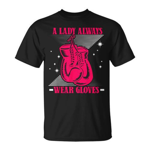 A Lady Always Wear Gloves Kickboxer Fan Muay Thai Boxing T-Shirt - Nak Muay Co.