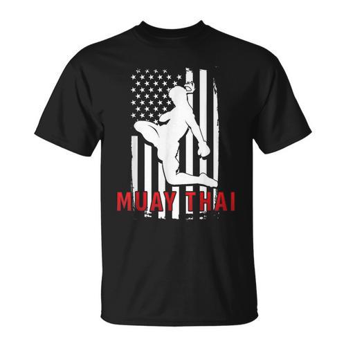 Muay Thai American Flag Fighter Patriotic T-Shirt - Nak Muay Co.