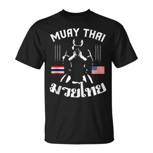 Muay Thai American Flag Martial Arts Thai Boxing Coach T-Shirt - Nak Muay Co.
