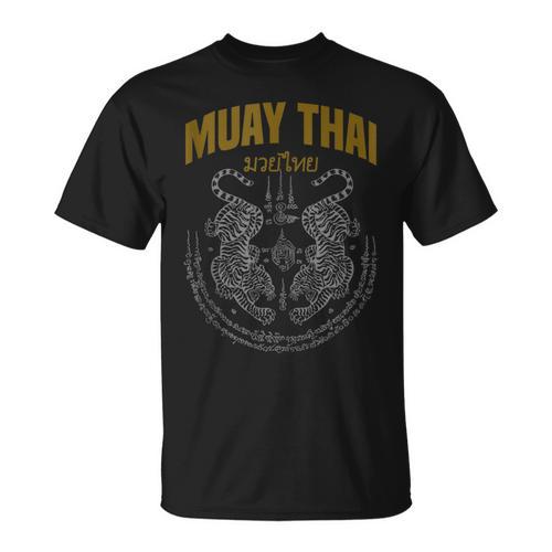 Muay Thai Art Twin Tigers Muay Thai Fighter MMA Martial Arts T-Shirt - Nak Muay Co.
