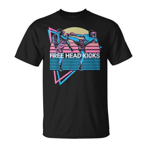 Muay Thai Kickboxing Retro Free Head Kicks T-Shirt - Nak Muay Co.