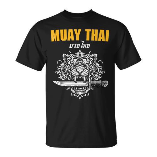 Muay Thai Sak Yant MMA Tattoo Tiger Lion Knife Martial Art T-Shirt - Nak Muay Co.