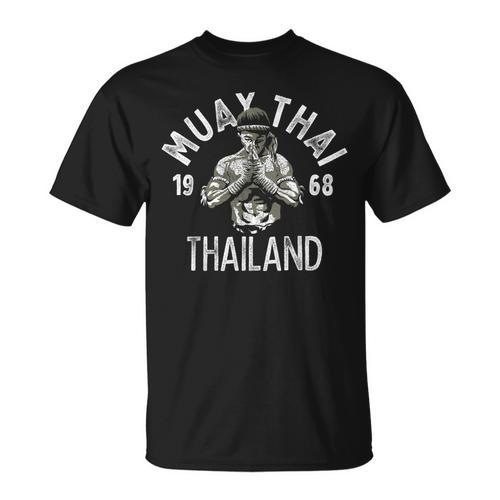 Muay Thai Thailand Vintage Tiger Fighter Training Small T-Shirt - Nak Muay Co.
