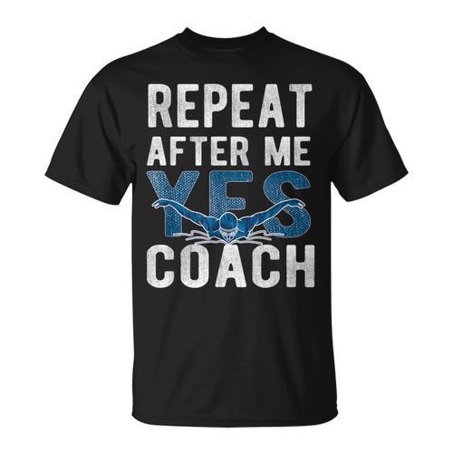 Repeat Yes Swim Coaching Swimming Coaches T-Shirt - SwimGear Co