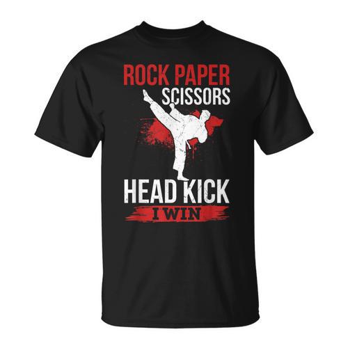 Rock Paper Scissors Head Kick I Win Muay Thai T-Shirt - Nak Muay Co.