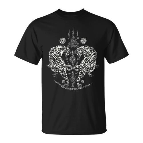 Sak Yant Thai Tattoo Twin Tiger For Muay Thai Fighter Boxing T-Shirt - Nak Muay Co.