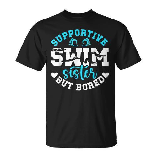 Swim Sister Supportive Swimming Sister Of A Swimmer Sis T-Shirt - SwimGear Co