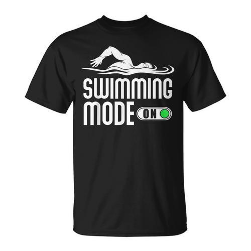 Swim Slogan Funny Swimming Mode On Swim T-Shirt - SwimGear Co