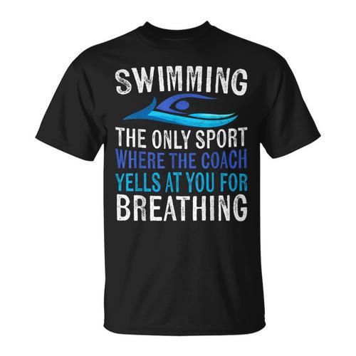 Swimming Only Sport Where The Coach Swimmer Swim Team T-Shirt - SwimGear Co