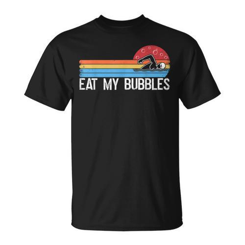 Swimming Swimmer Eat My Bubbles Swim Retro T-Shirt - SwimGear Co