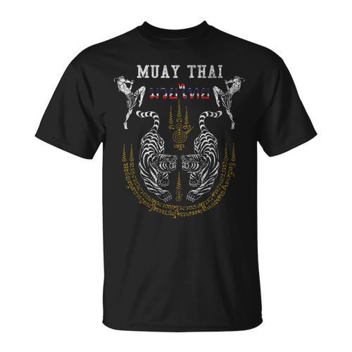 Twin Tiger Sak Yant Muay Thai Fighter Tee Martial Art T-Shirt - Nak Muay Co.