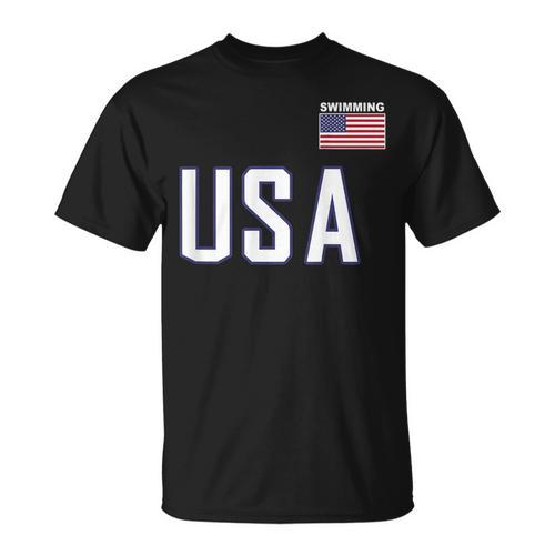 USA Flag Swim Swimming Sport Practice Equipment Men Women T-Shirt - SwimGear Co