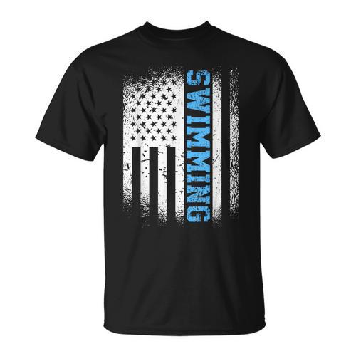 USA Flag Swimming Swim American Swimmer T-Shirt - SwimGear Co