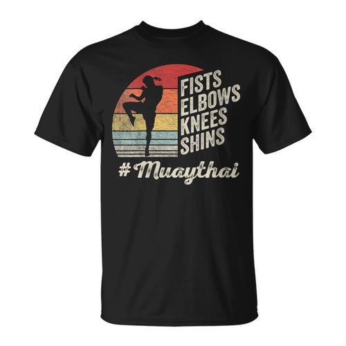 Women's Muay Thai Martial Arts Fighter Retro Vintage Sunset Graphic T-Shirt - Nak Muay Co.