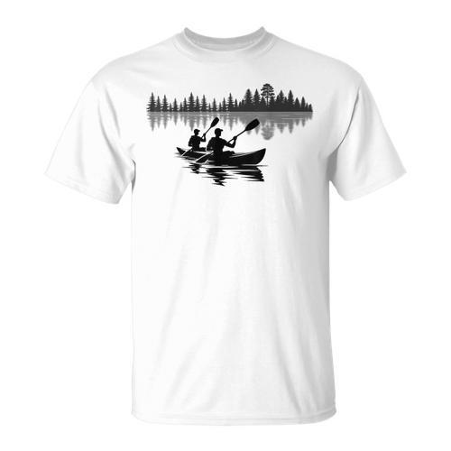 Canoe Silhouette Forest Lake Reflection T-Shirt - Paddle Life