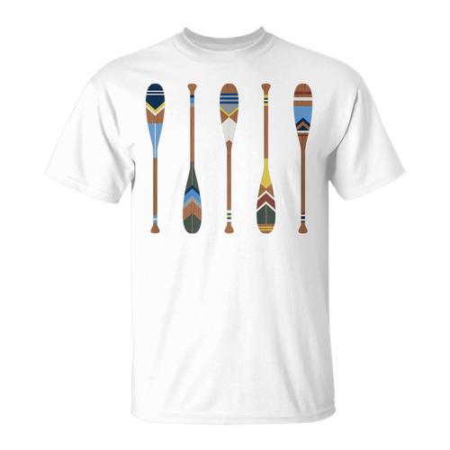 Colorful Painted Oars Paddle Nautical Canoe T Shirt T-Shirt - Paddle Life