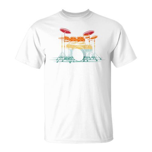Drum Kit Musical Retro Instrument Musician Raglan Baseball Tee T-Shirt - Downbeat Supply