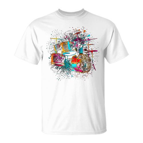 Drums Pop Art Drummer Drum Kit T-Shirt - Downbeat Supply