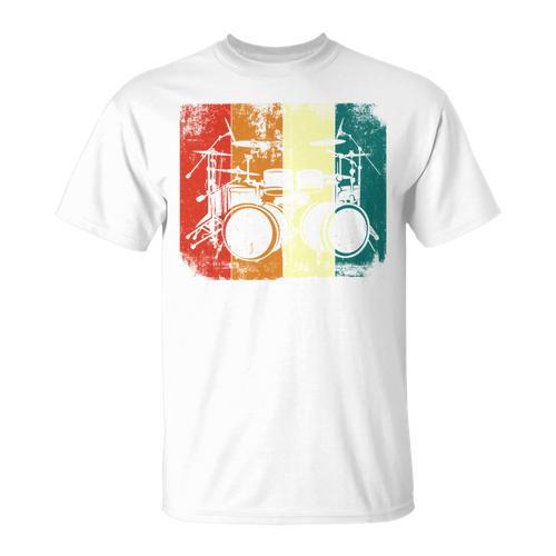 Drumset Cool Retro Vintage Drum Kit Drummer Music Percussion T-Shirt - Downbeat Supply