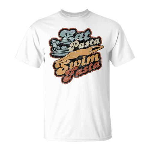 Eat Pasta Swim Fasta Swimmer Vintage Swimming T-Shirt - SwimGear Co