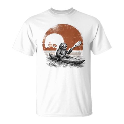 Kayaking Sloth Kayak Kayaker Canoe Paddling T-Shirt - Paddle Life