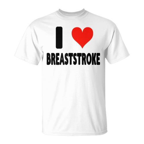 I Love Breaststroke Heart Swim Swimmer Pool Swimming T-Shirt - SwimGear Co
