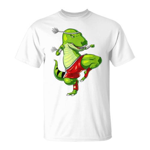 T-Rex Dinosaur Muay Thai Boxing Karate Martial Arts Kung Fu T-Shirt - Nak Muay Co.