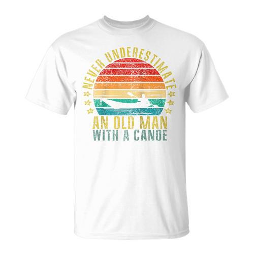 Never Underestimate An Old Man With a Canoe Retro Raglan Baseball Tee T-Shirt - Paddle Life