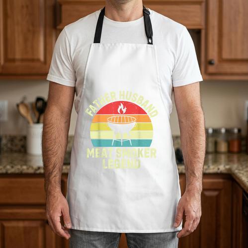 Father Husband Meat Smoker Legend American Flag BBQ Dad Apron - BBQ Dad Merch