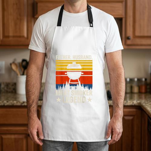 Father Husband Meat Smoker Legend BBQ Dad Apron - BBQ Dad Merch