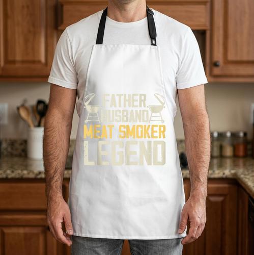 Father Husband Meat Smoker Legeno BBQ Dad Apron - BBQ Dad Merch