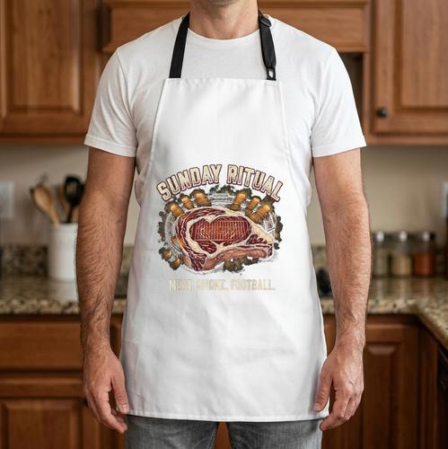 Football BBQ Dad Meat Smoke Football Apron - BBQ Dad Merch