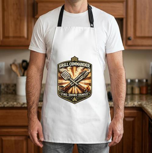 Grill Commander Vintage BBQ Dad Father's Day Cookout Apron - BBQ Dad Merch