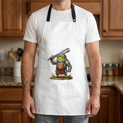 We Grill At Dawn BBQ Dad Apron - BBQ Dad Merch
