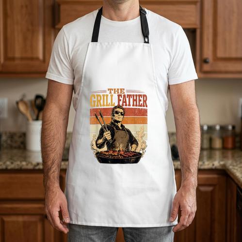 The Grill Father BBQ Dad Barbecue Master For Men Apron - BBQ Dad Merch