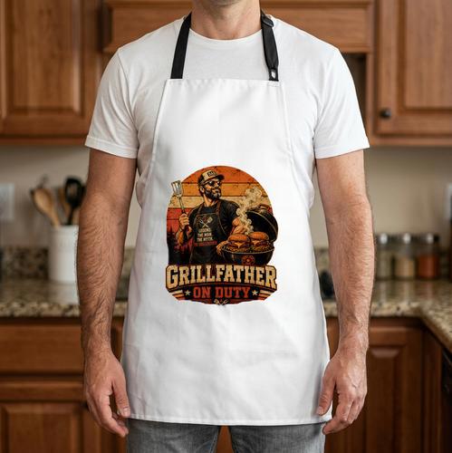 Grill Father On Duty BBQ Dad Apron - BBQ Dad Merch