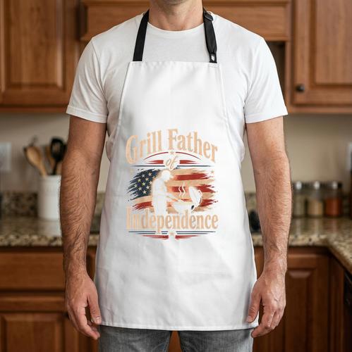 Grill Father Of Independence – Vintage Patriotic BBQ Dad Apron - BBQ Dad Merch