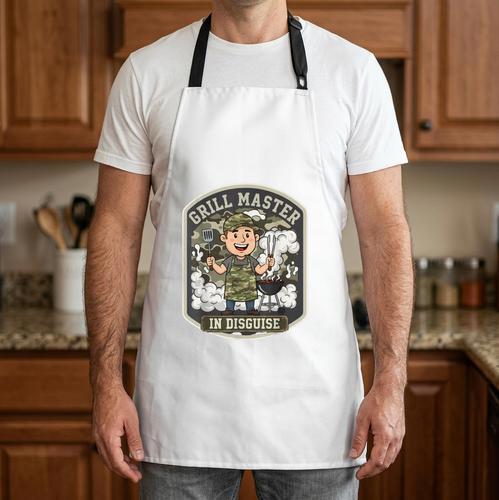 Grill Major In Disguise BBQ Dad Grilling Outdoor Men Apron - BBQ Dad Merch