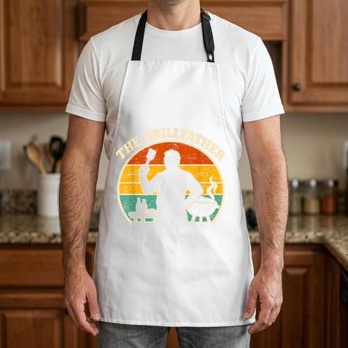 The Grillfather BBQ Dad Retro Vintage Fathers Day Apron - BBQ Dad Merch